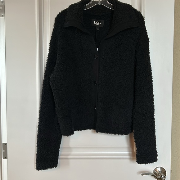NWT UGG Wool Blend Alaura Cloudfluff Mock Neck Button Up Soft Sweater, Small - Picture 5 of 8